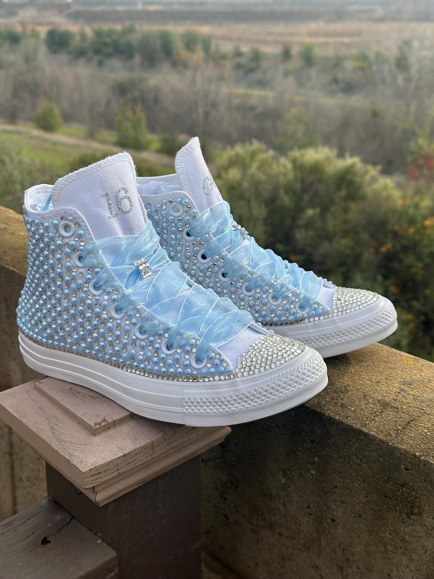 Custom Bling Converse: Pearl & Rhinestone Bridal ShoesGift