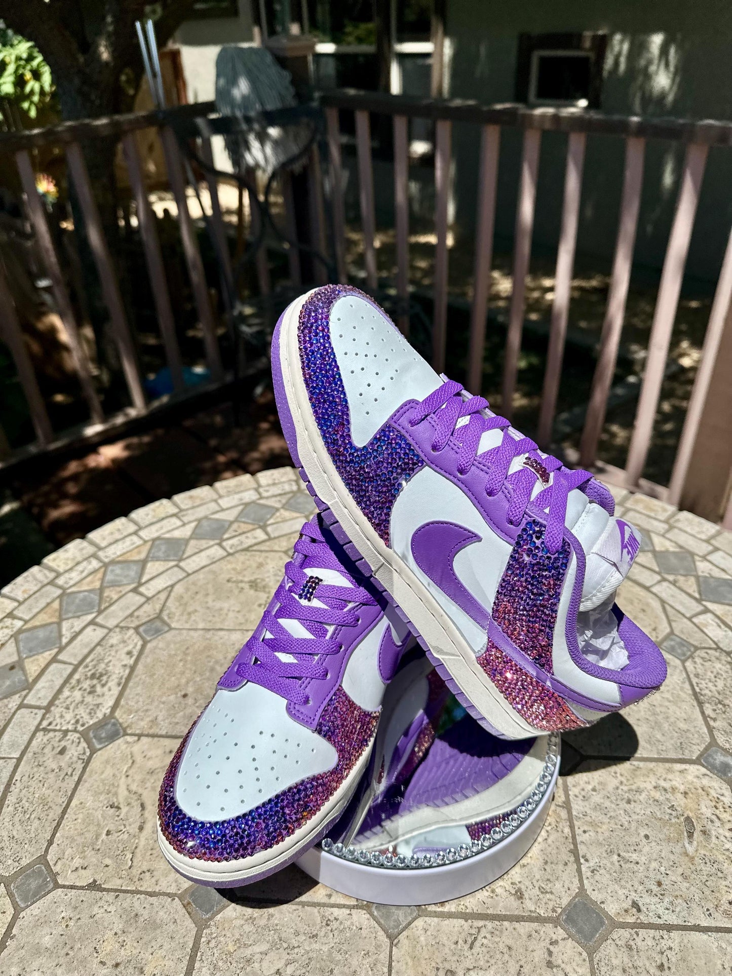 Bling Nike Dunk Shoes, Purple Sneaker Ball Shoes,  Rhinestone Sneakers, Personalized Birthday Dunk Shoes,Gift