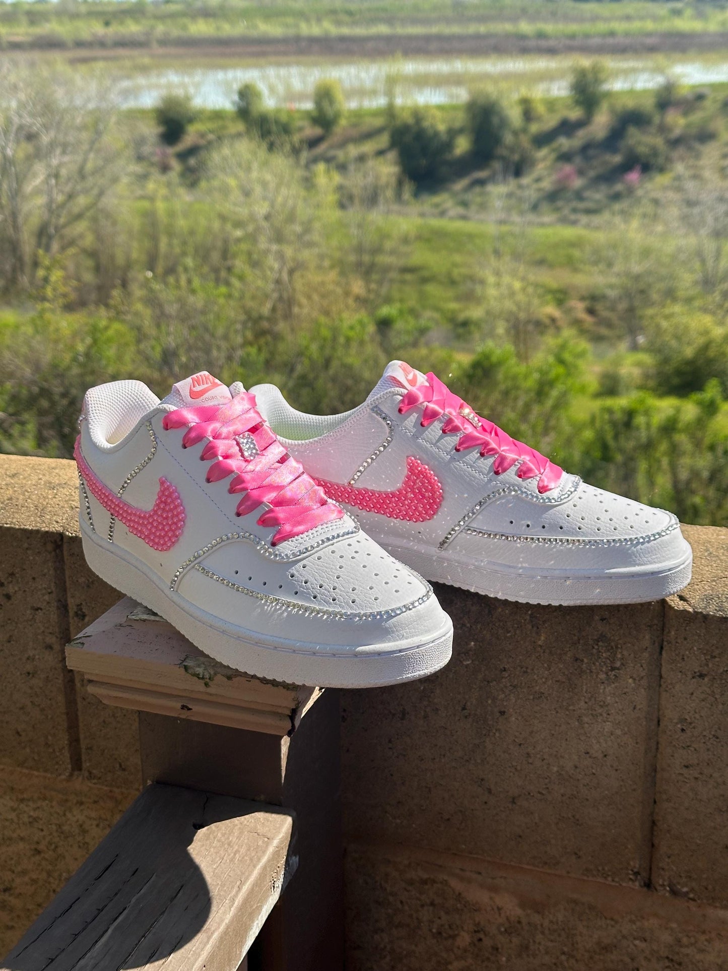 Wedding Nike Pearl Rhinestone Shoes, Bride Bling Shoes, Prom Bling Shoes, Sneaker Ball Shoe,  Gift For He