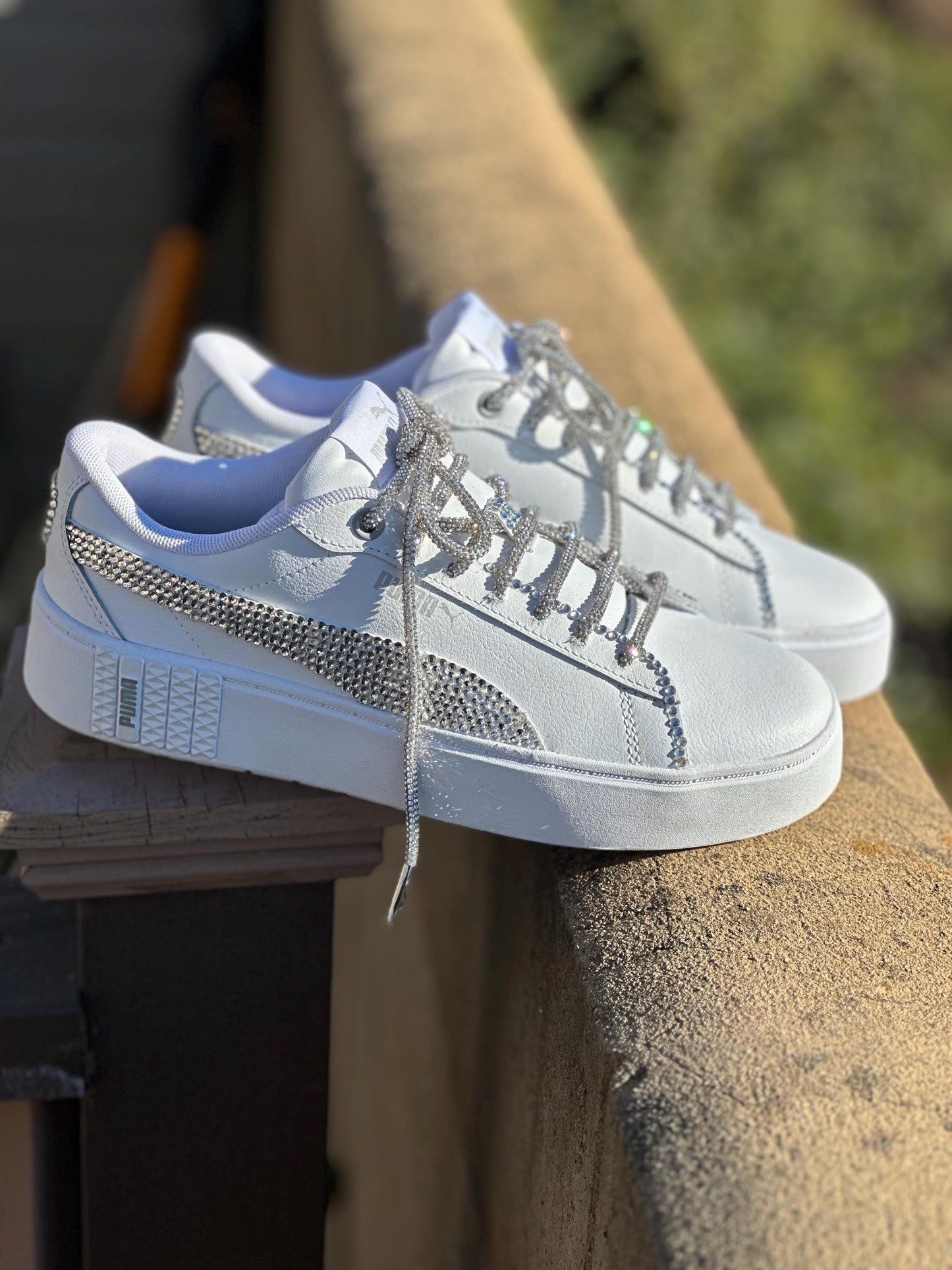 Rhinestone Bling Puma Sneakers,  Wedding Birthday Shoes ,Ready to Ship Gift for Her