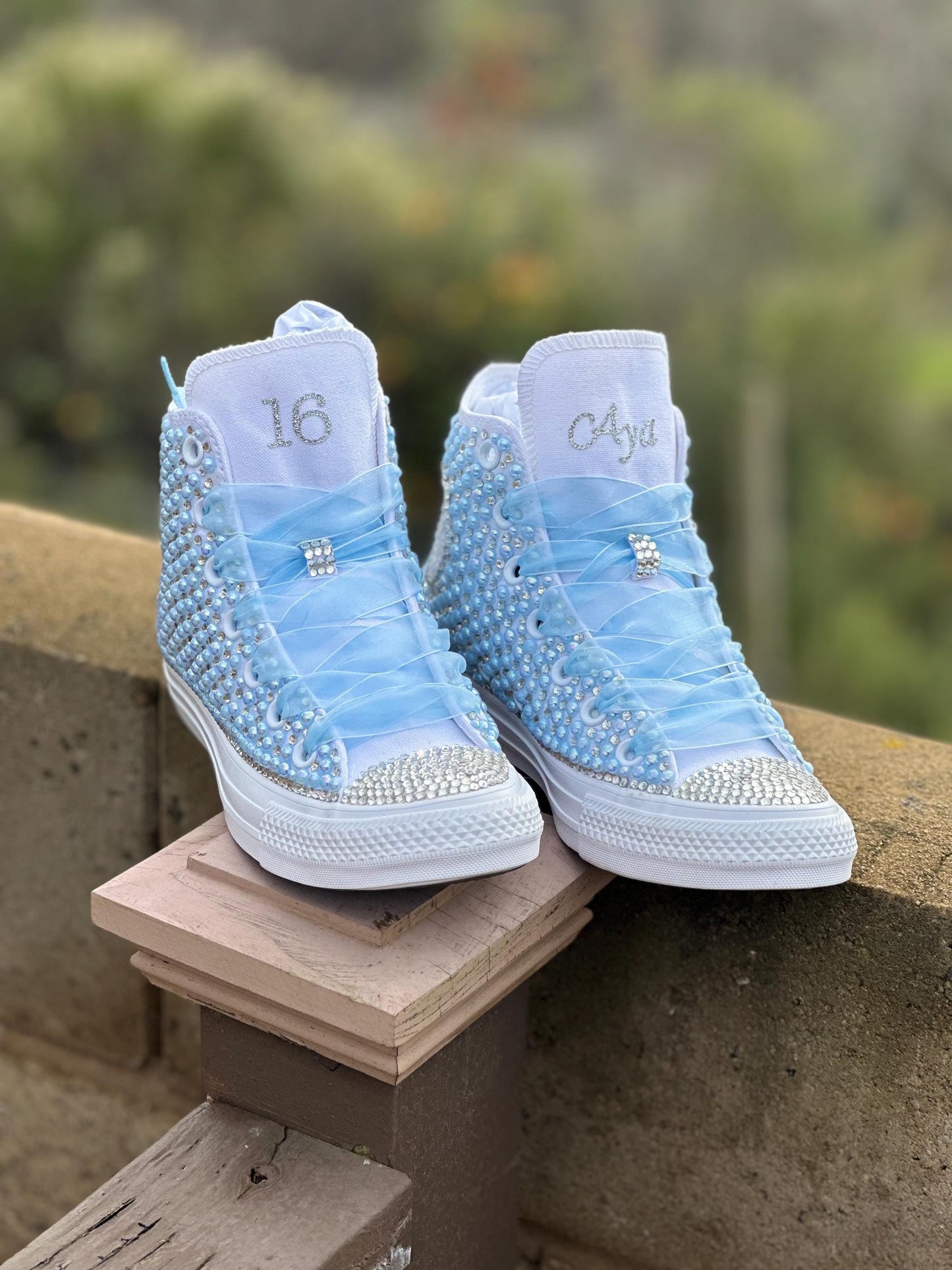 Custom Bling Converse: Pearl & Rhinestone Bridal ShoesGift