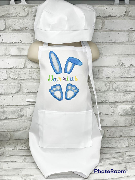 Personalized Kids Chef Apron & Hat Set: Embroidered Cotton Cooking Outfit