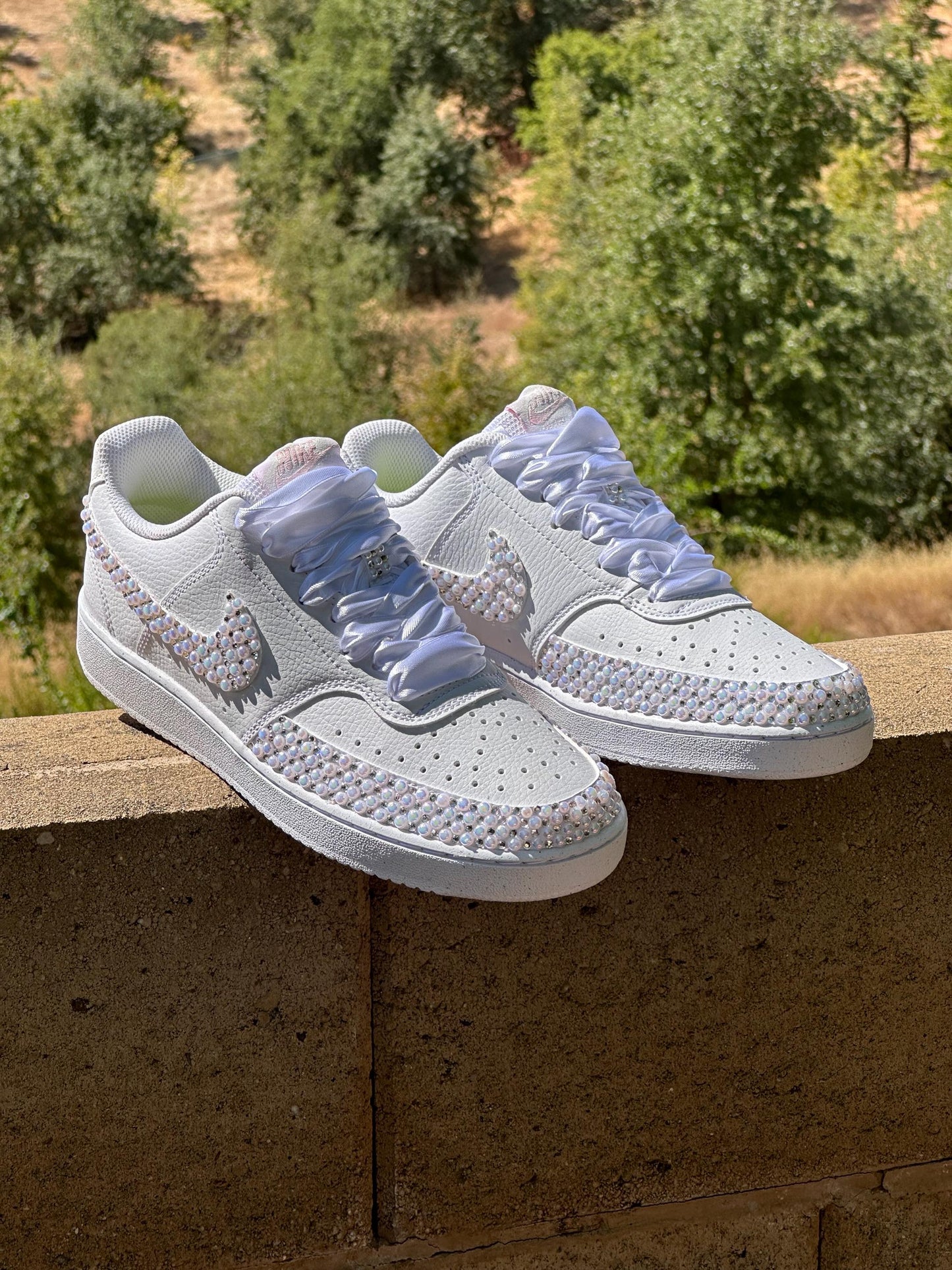 Nike Pearl Rhinestone Shoe, Bride Rhinestone Shoe, Prom Bling Shoe, Sneaker Ball Shoe,  Gift For Her