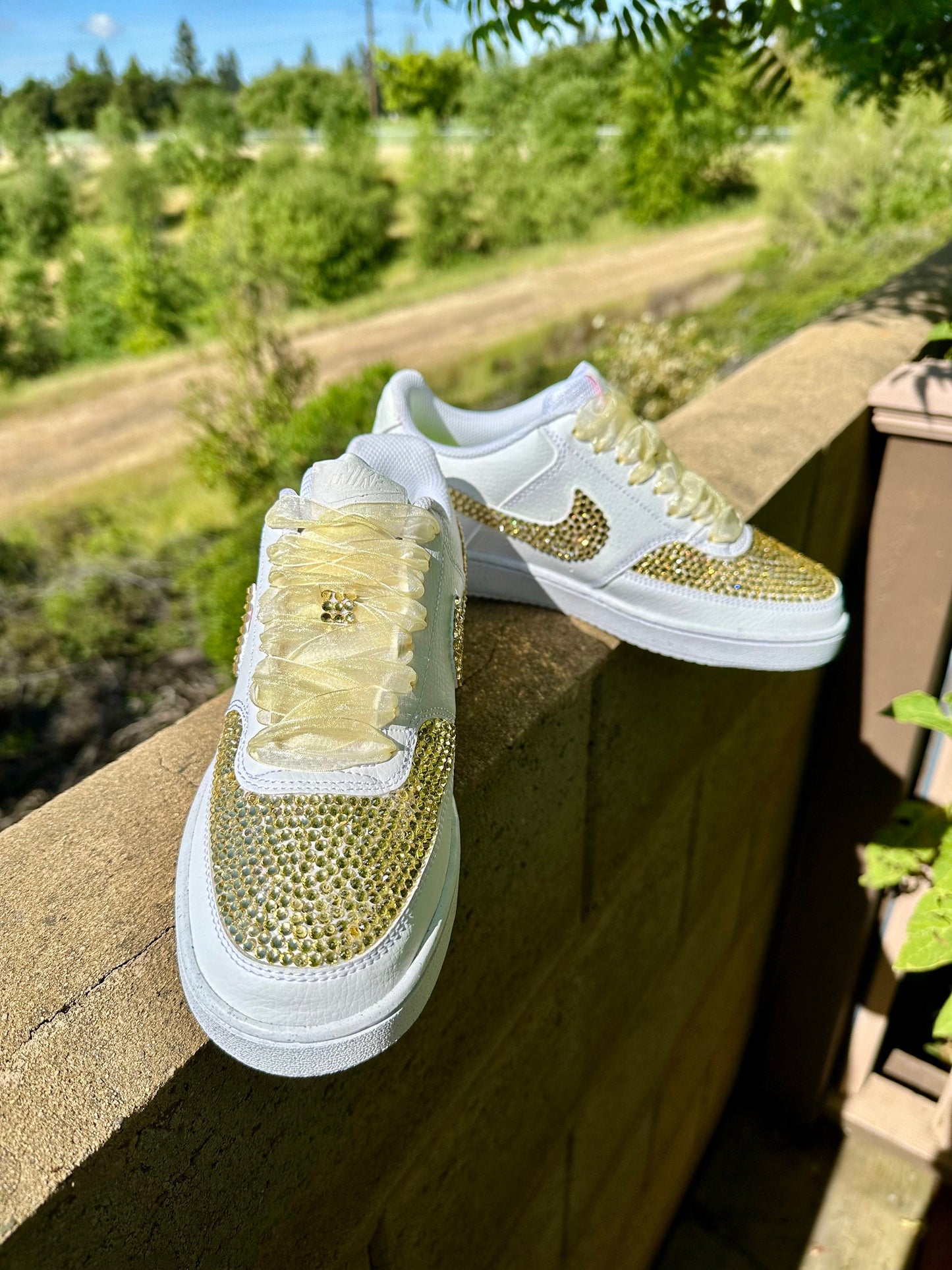 Custom Bling Nike Court Shoes, Wedding Rhinestone Shoes, Hand Placed Stones, GiftGift