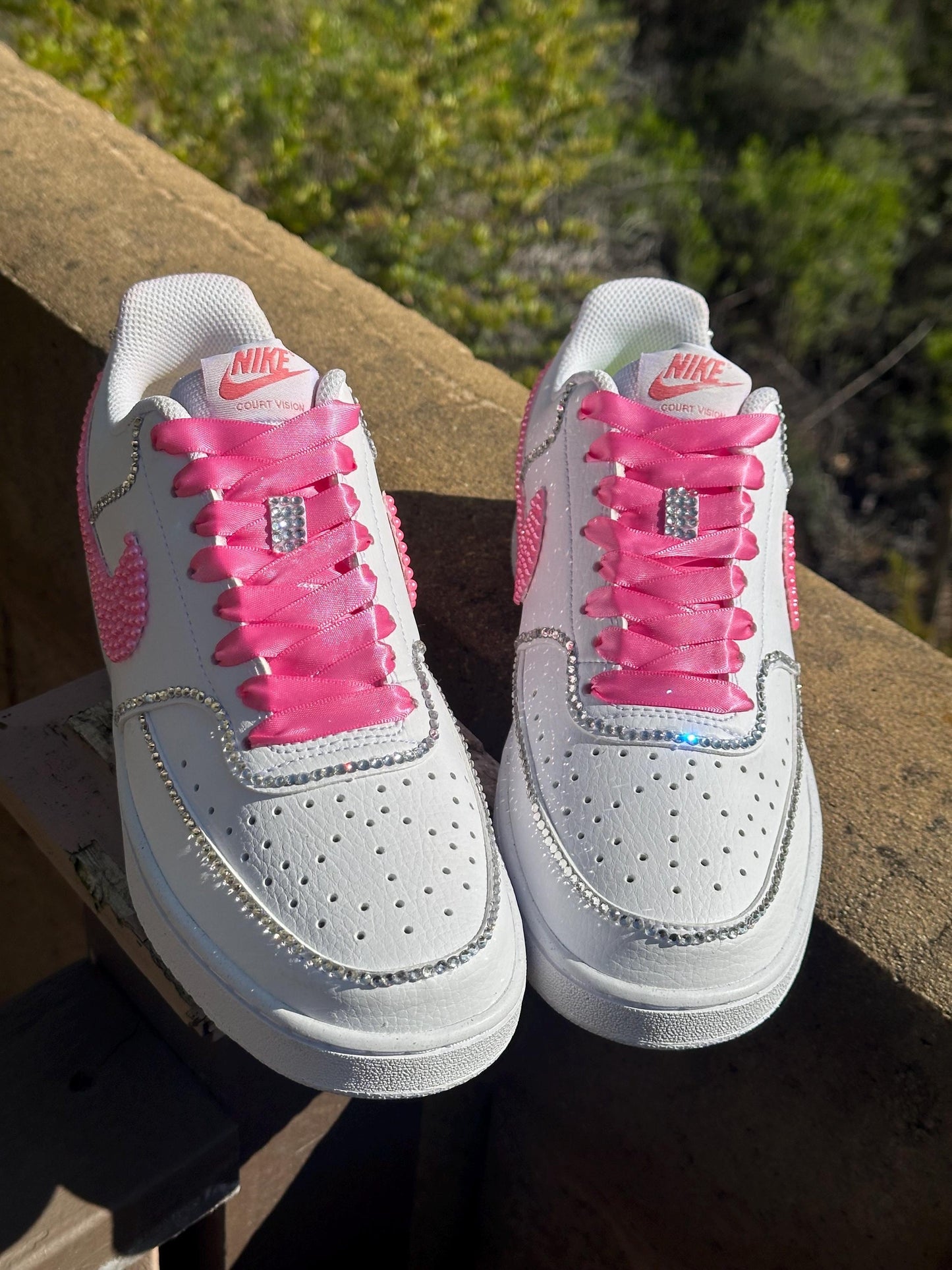 Wedding Nike Pearl Rhinestone Shoes, Bride Bling Shoes, Prom Bling Shoes, Sneaker Ball Shoe,  Gift For He