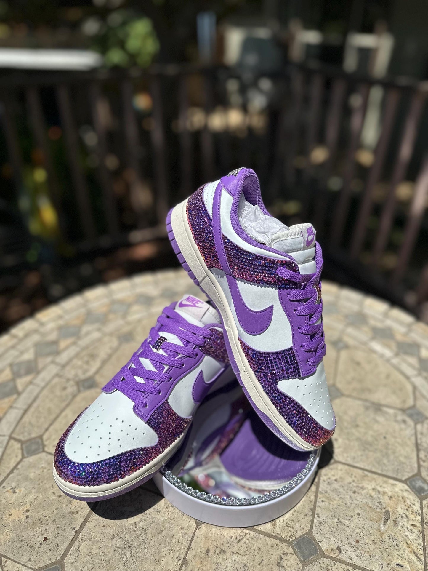 Bling Nike Dunk Shoes, Purple Sneaker Ball Shoes,  Rhinestone Sneakers, Personalized Birthday Dunk Shoes,Gift