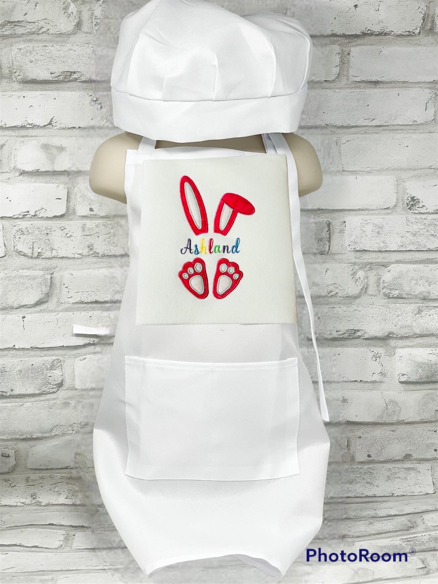 Personalized Kids Chef Apron & Hat Set: Embroidered Cotton Cooking Outfit