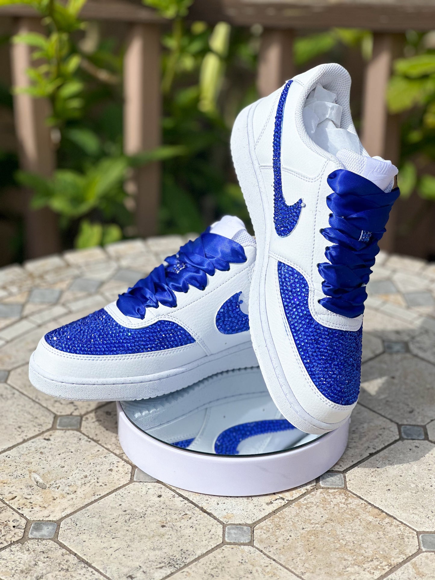Custom Bling Nike Court Shoes, Wedding Rhinestone Shoes, Hand Placed Stones, GiftGift
