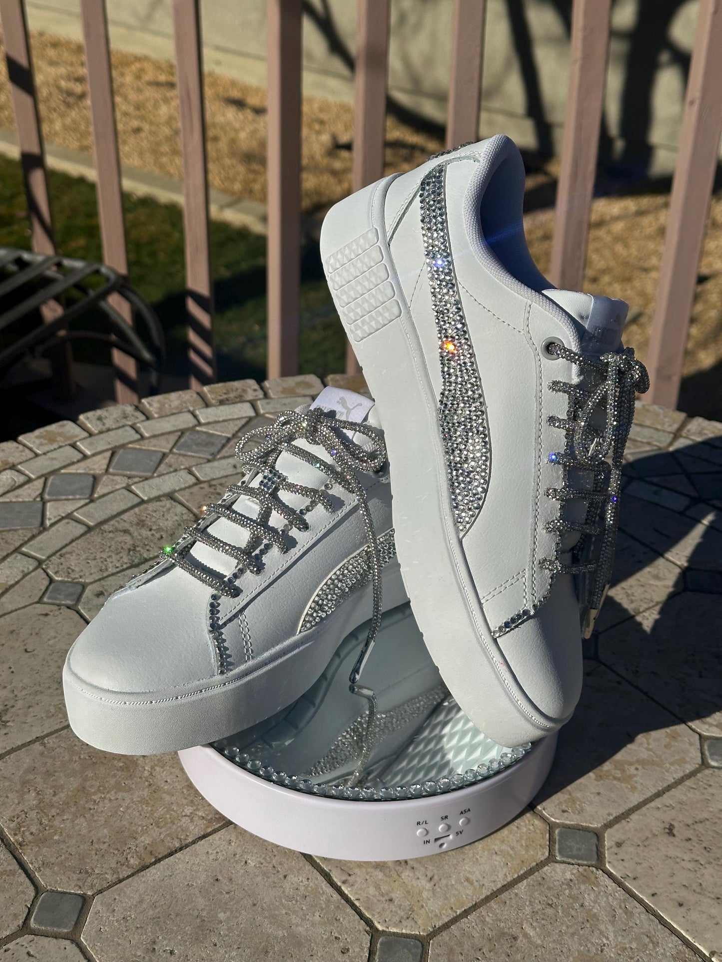 Rhinestone Bling Puma Sneakers,  Wedding Birthday Shoes ,Ready to Ship Gift for Her