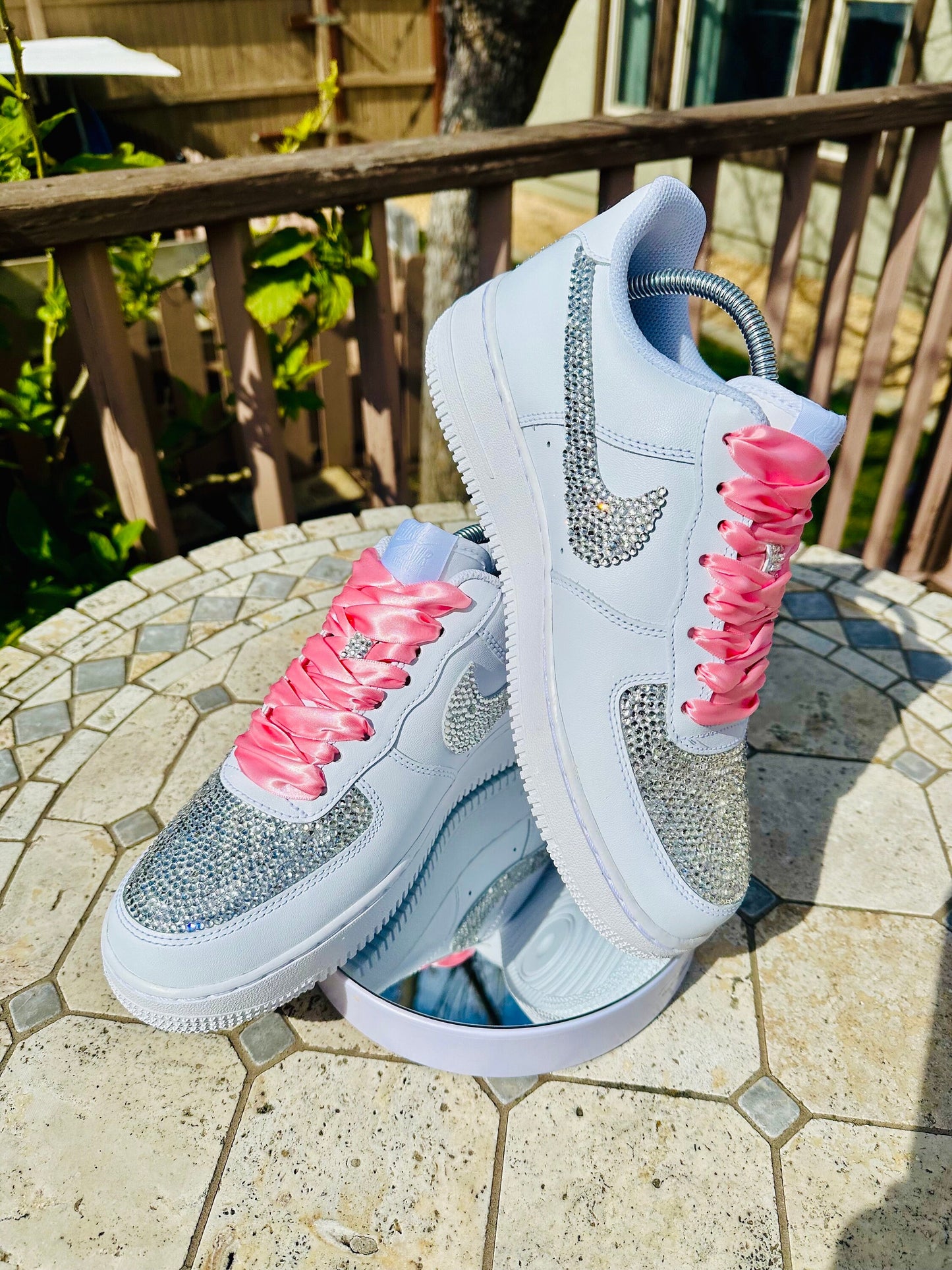 Bling AF1s Shoes, Wedding Rhinestone Shoes, Hand Placed Stones, Gift For HerGift