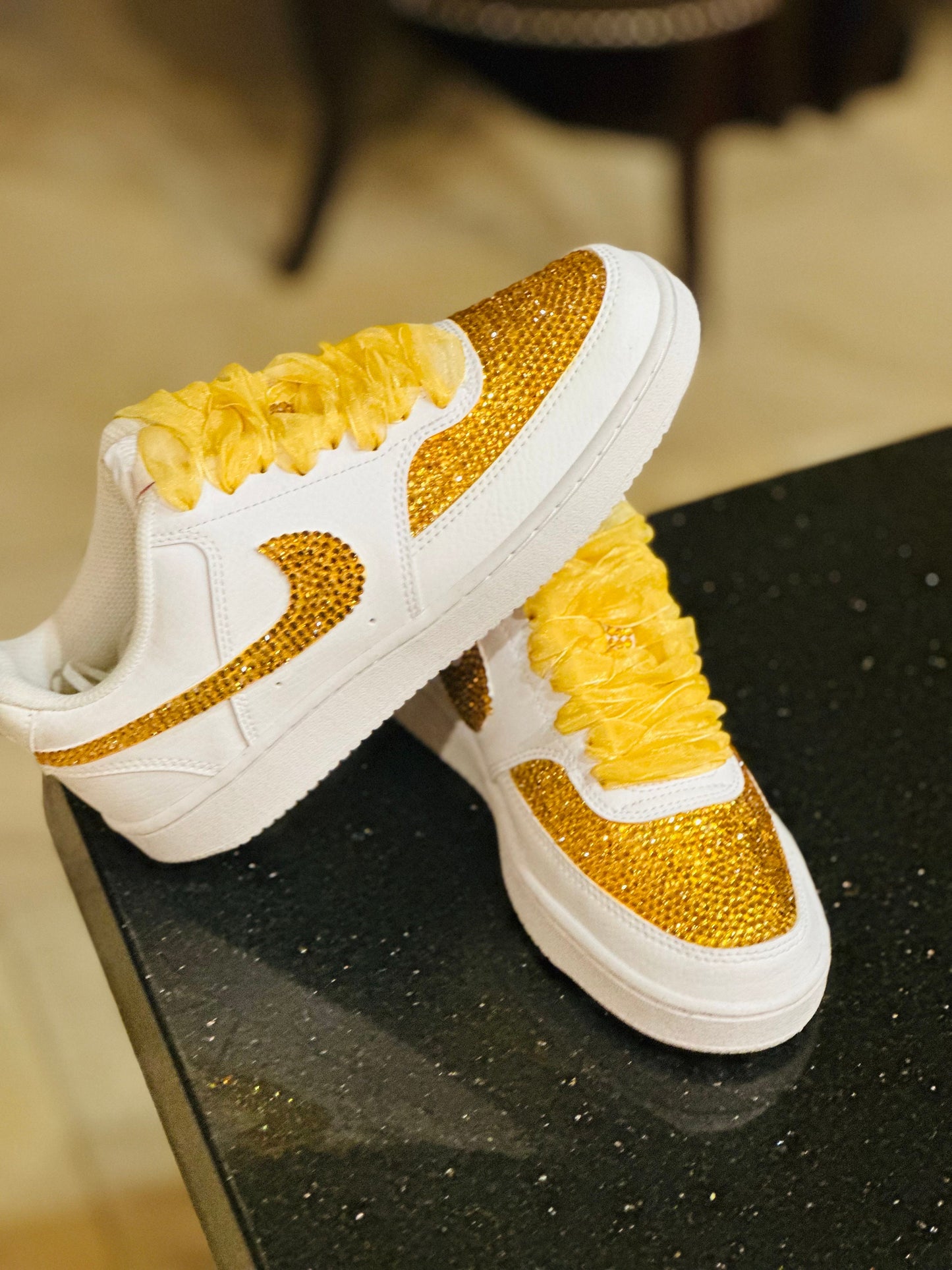 Custom Bling Nike Court Shoes, Wedding Rhinestone Shoes, Hand Placed Stones, GiftGift
