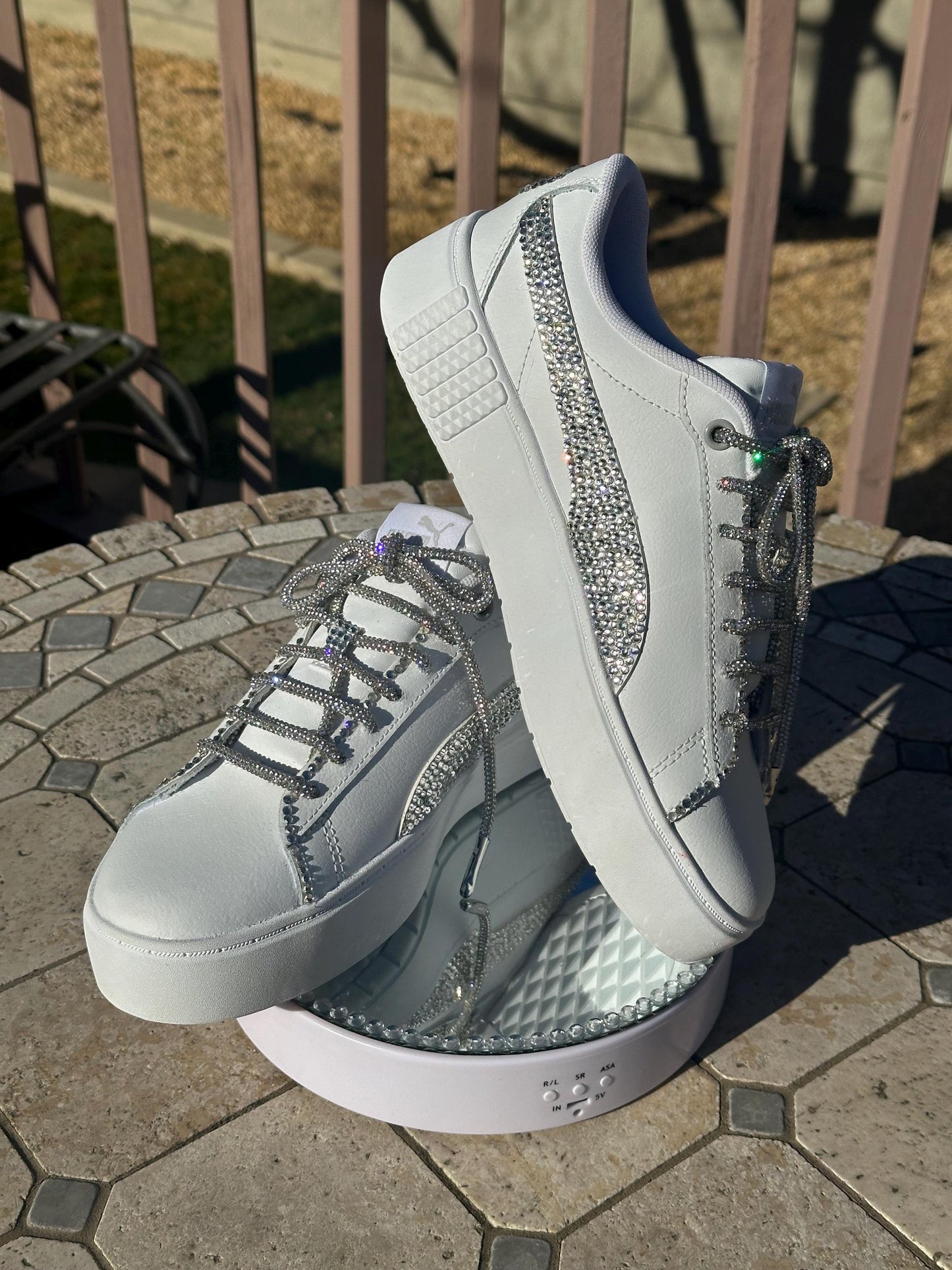 Rhinestone Bling Puma Sneakers,  Wedding Birthday Shoes ,Ready to Ship Gift for Her