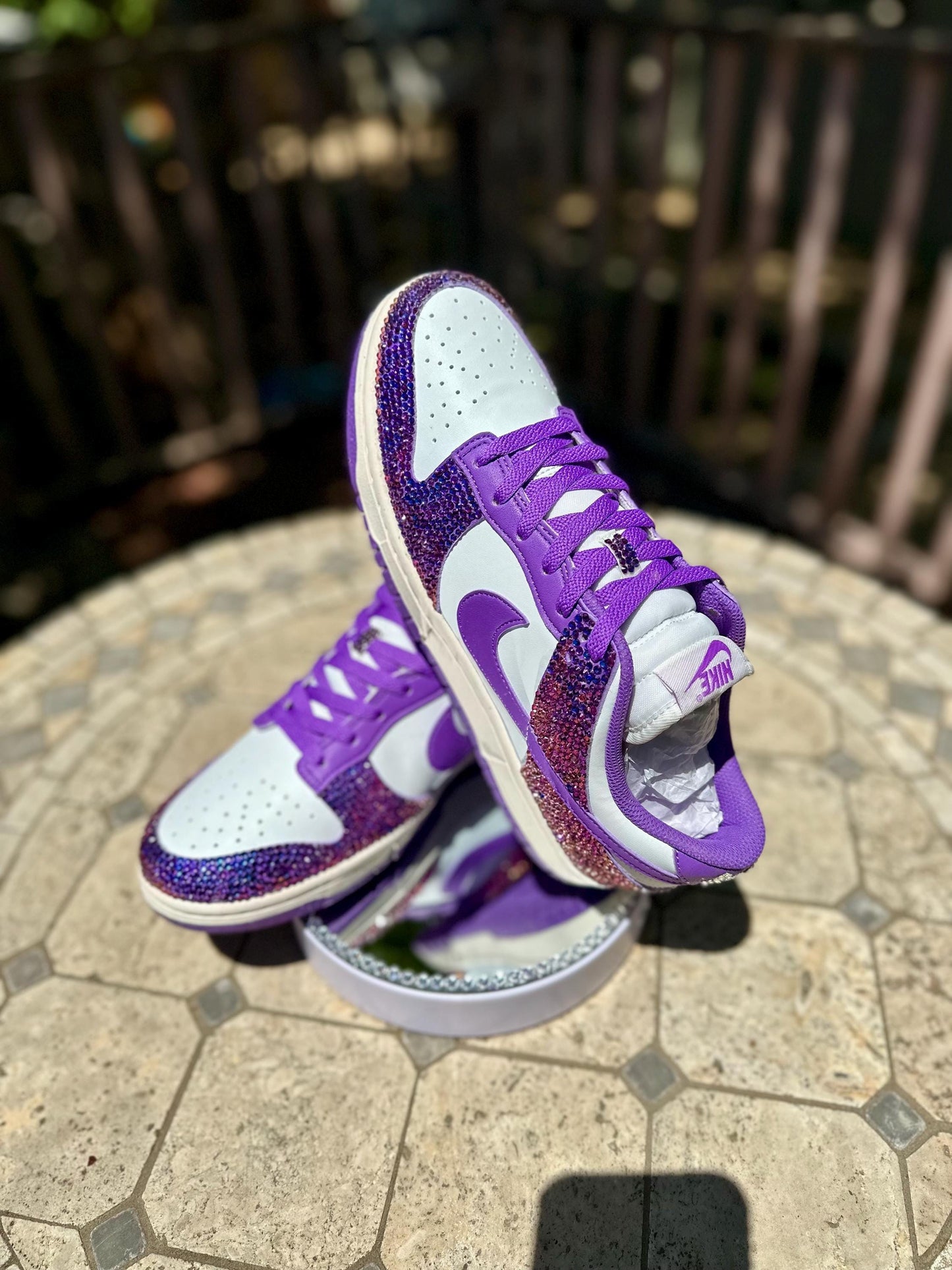 Bling Nike Dunk Shoes, Purple Sneaker Ball Shoes,  Rhinestone Sneakers, Personalized Birthday Dunk Shoes,Gift
