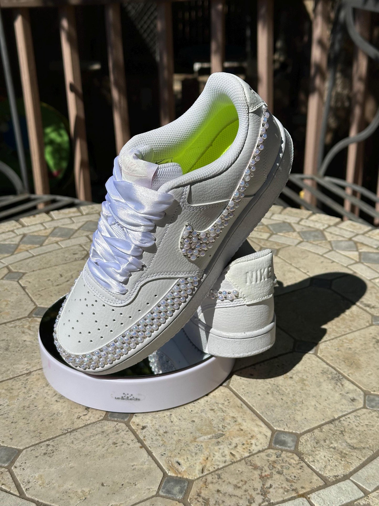 Nike Pearl Rhinestone Shoe, Bride Rhinestone Shoe, Prom Bling Shoe, Sneaker Ball Shoe,  Gift For Her