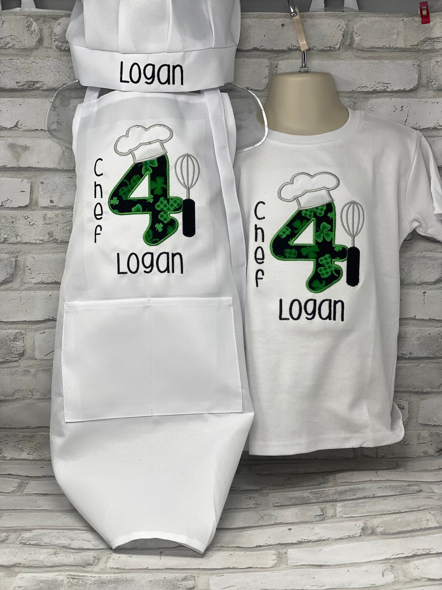 Personalized Kids Chef Apron and Hat Set: Embroidered Cotton Baking Gift