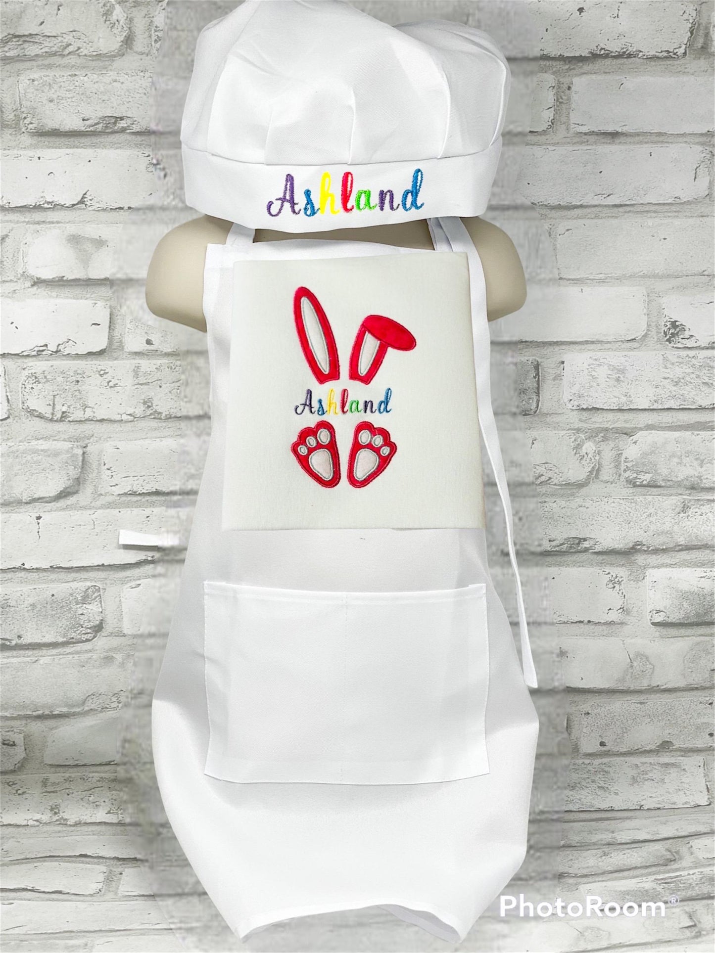 Personalized Kids Chef Apron & Hat Set: Embroidered Cotton Cooking Outfit