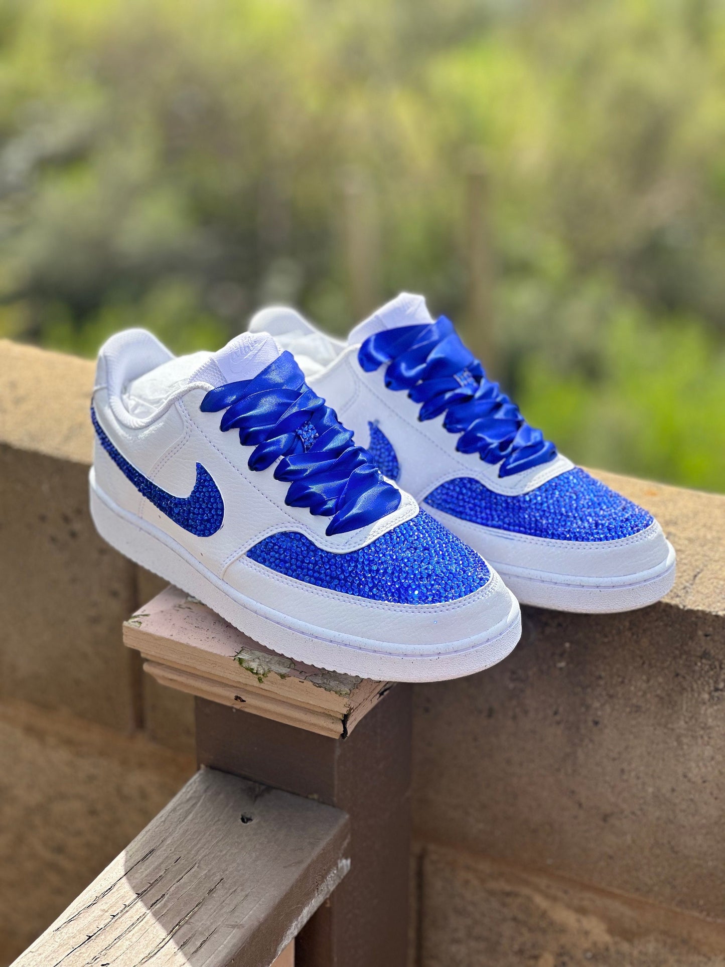 Custom Bling Nike Court Shoes, Wedding Rhinestone Shoes, Hand Placed Stones, GiftGift