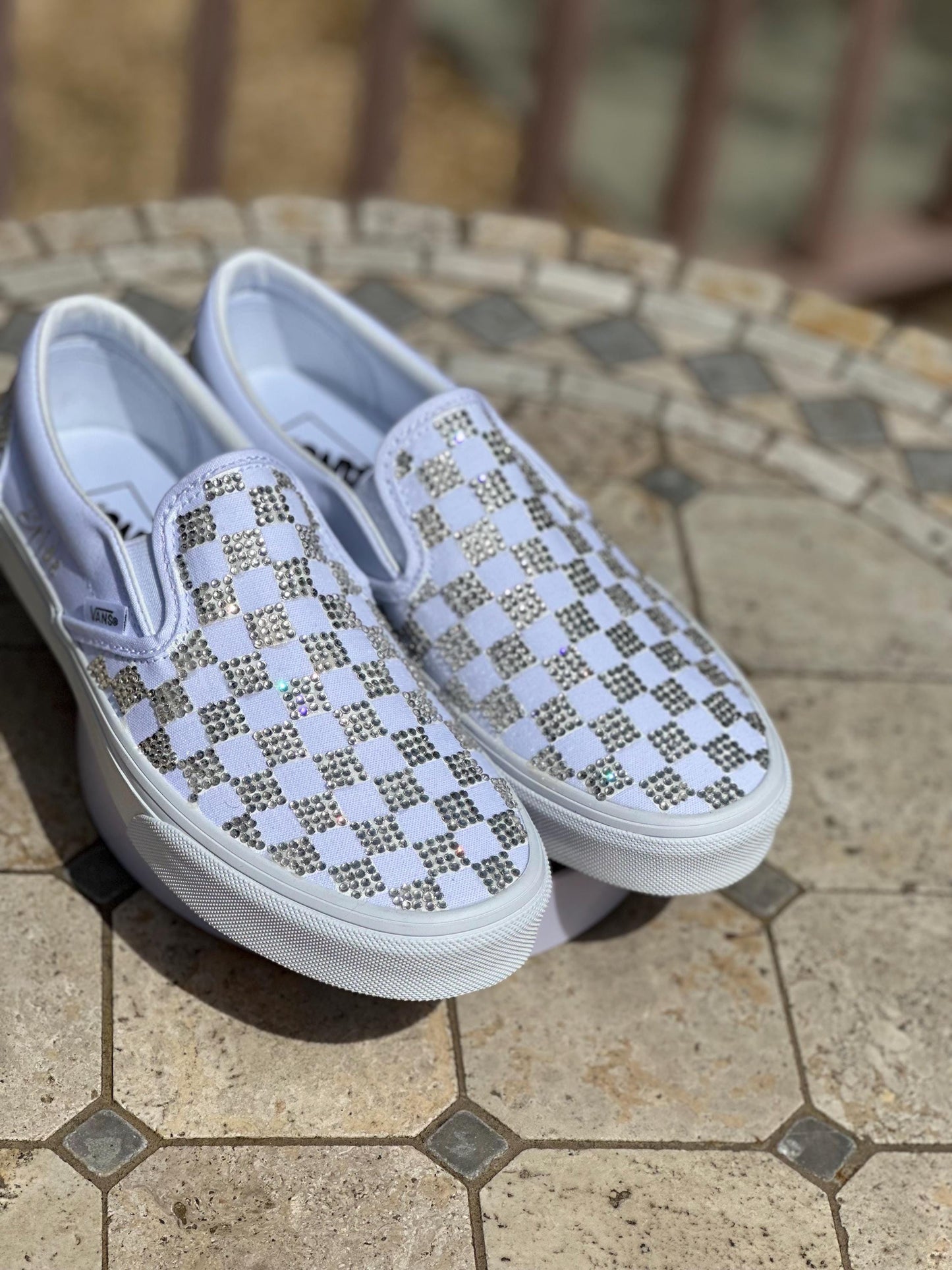 Personalized Wedding Vans, Bridal Rhinestone Bling Shoes