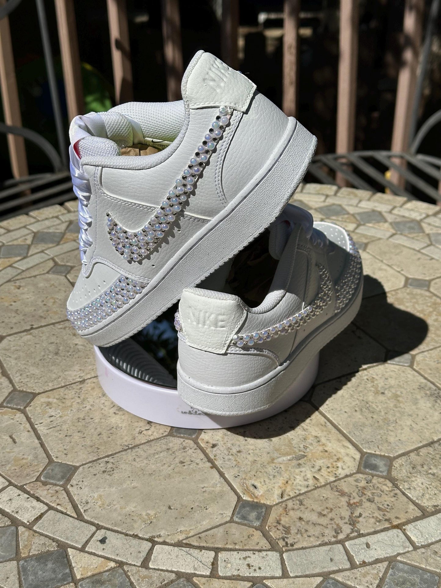 Nike Pearl Rhinestone Shoe, Bride Rhinestone Shoe, Prom Bling Shoe, Sneaker Ball Shoe,  Gift For Her