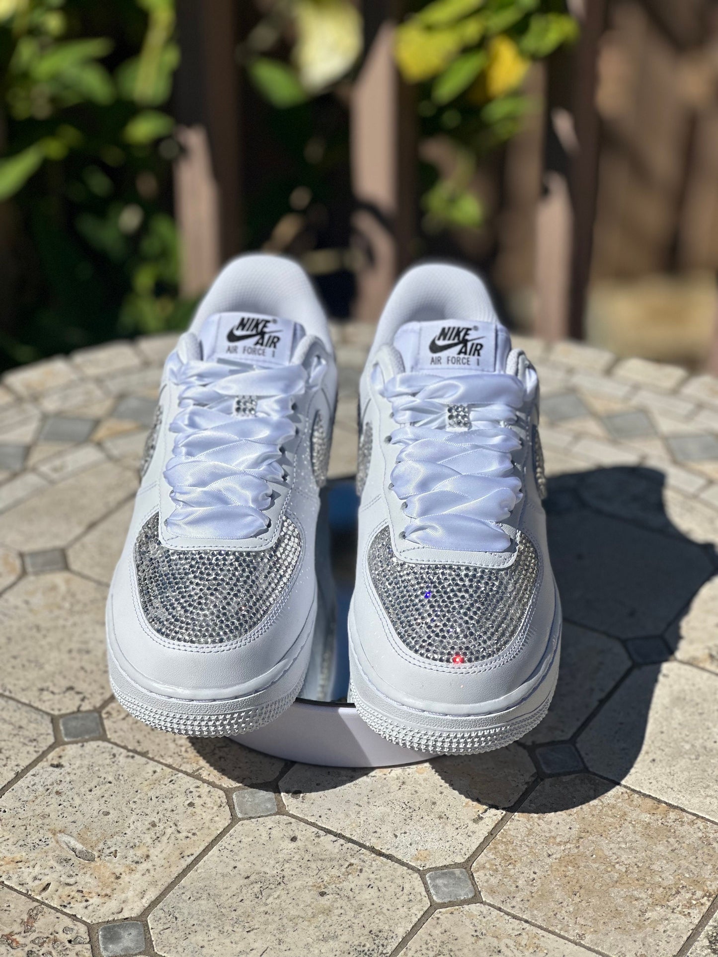 Bling AF1s Shoes, Wedding Rhinestone Shoes, Hand Placed Stones, Gift For HerGift
