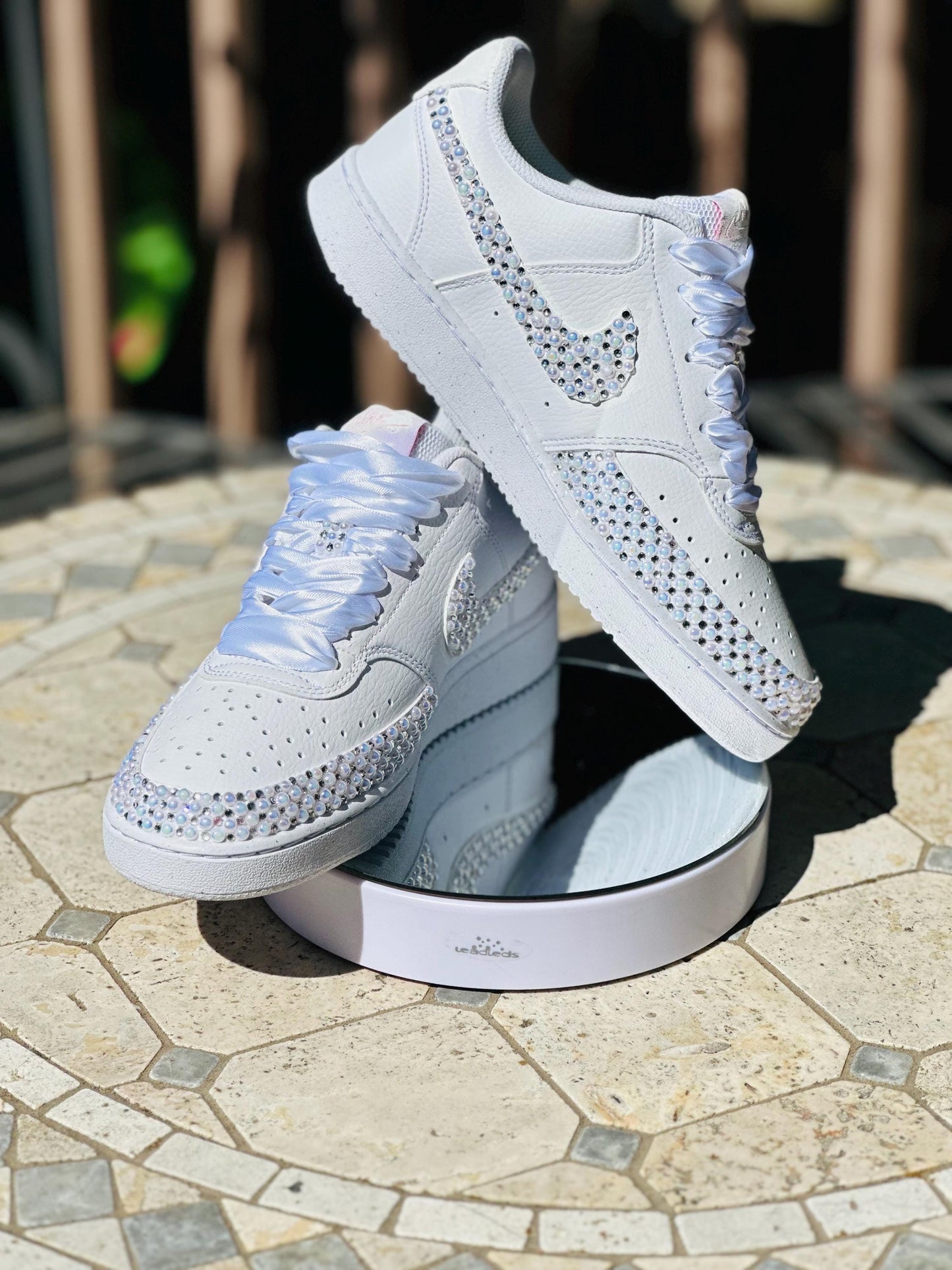 Nike Pearl Rhinestone Shoe, Bride Rhinestone Shoe, Prom Bling Shoe, Sneaker Ball Shoe,  Gift For Her