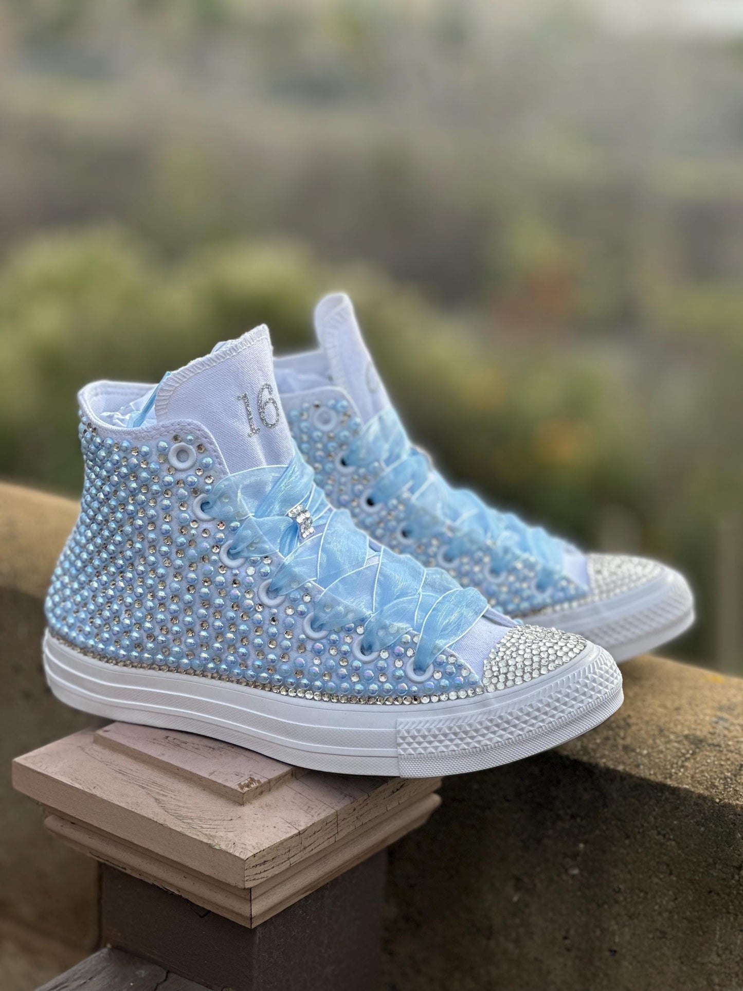 Custom Bling Converse: Pearl & Rhinestone Bridal ShoesGift