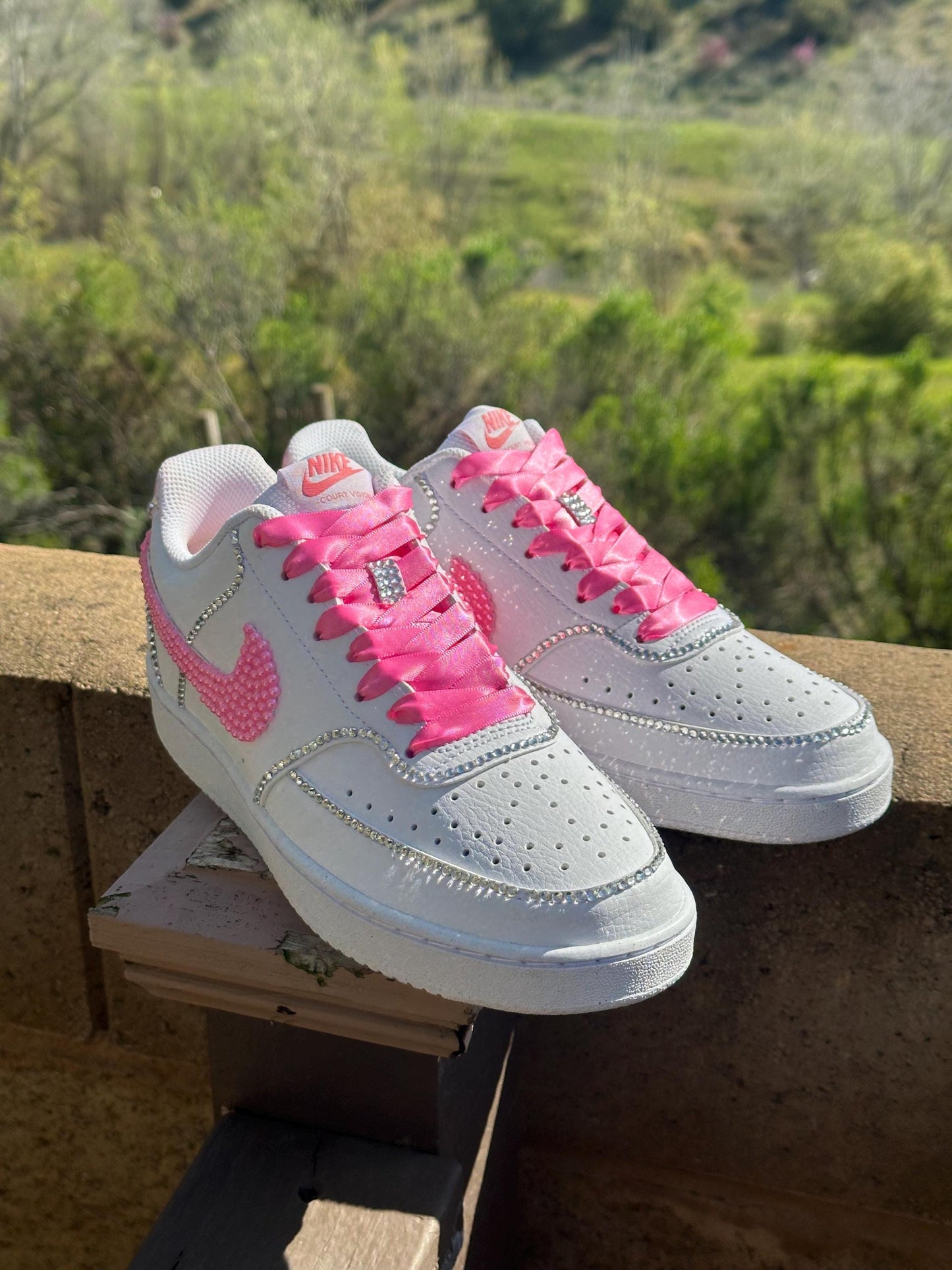 Wedding Nike Pearl Rhinestone Shoes, Bride Bling Shoes, Prom Bling Shoes, Sneaker Ball Shoe,  Gift For He