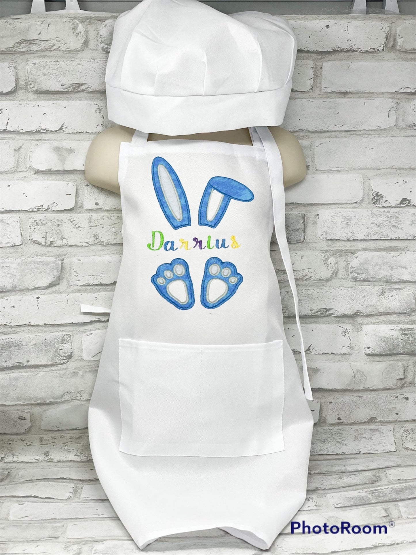 Personalized Kids Chef Apron & Hat Set: Embroidered Cotton Cooking Outfit