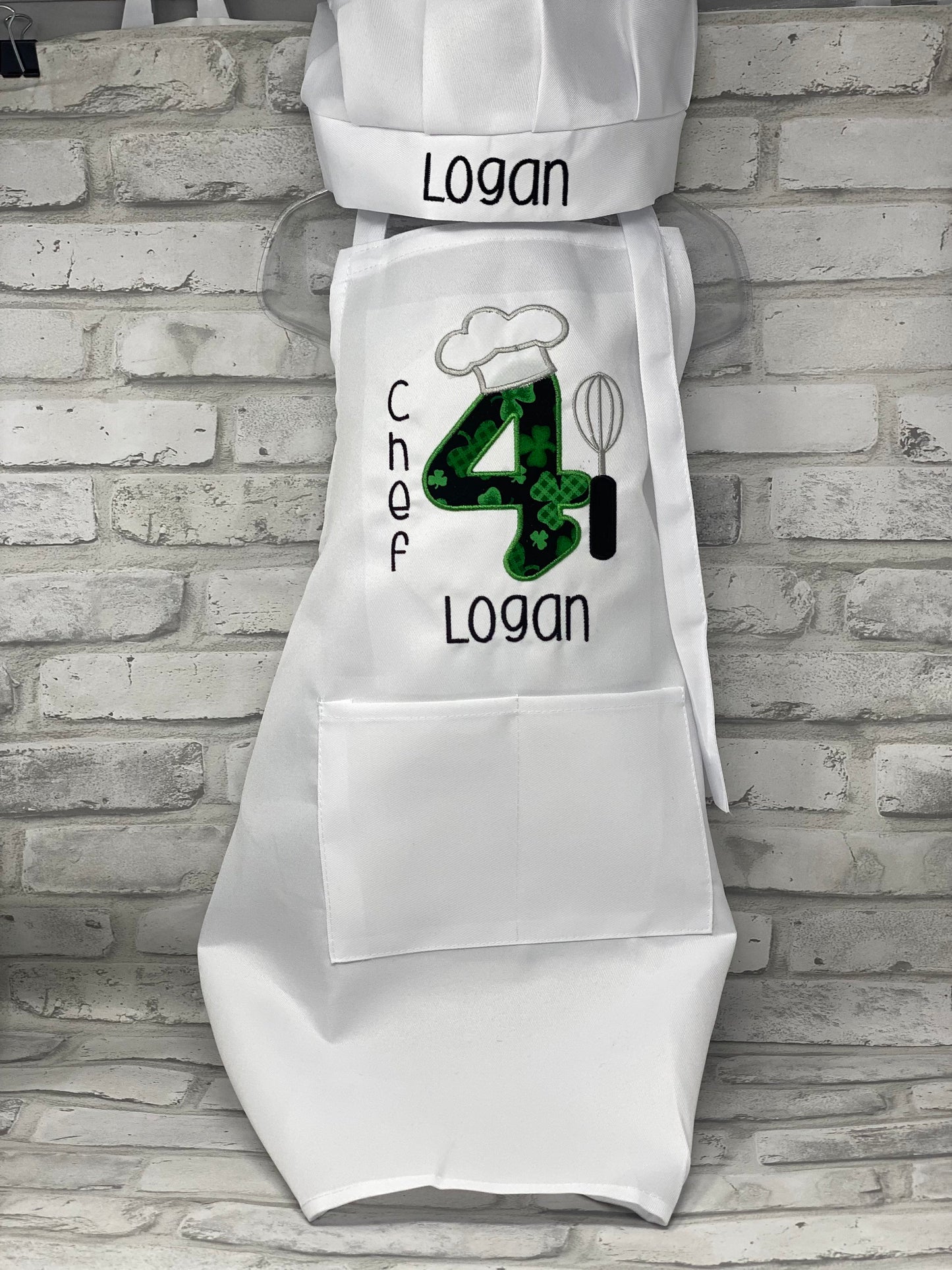 Personalized Kids Chef Apron and Hat Set: Embroidered Cotton Baking Gift