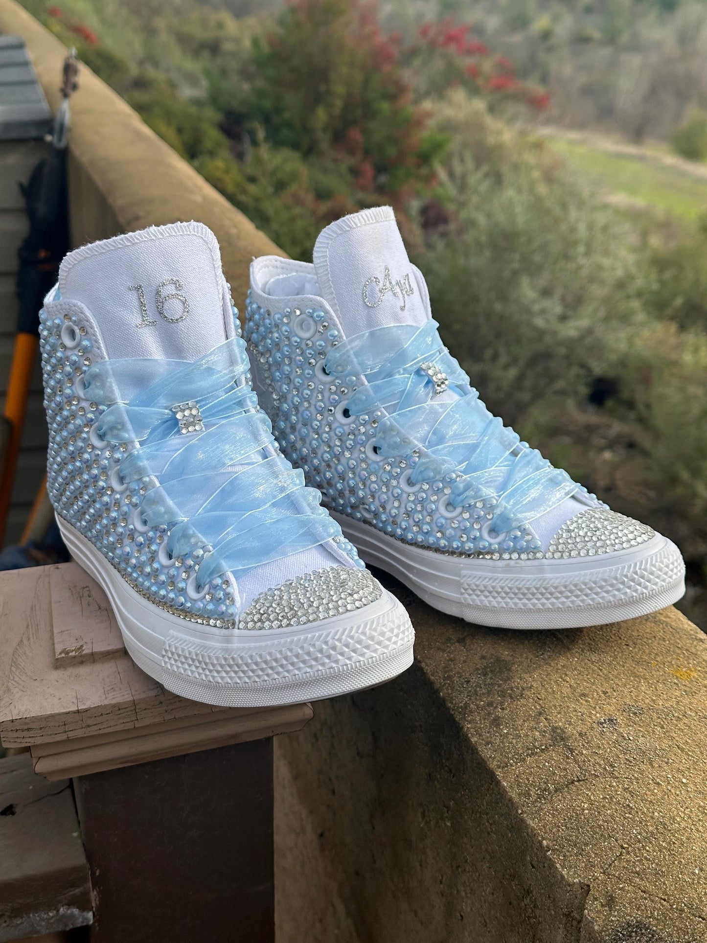 Custom Bling Converse: Pearl & Rhinestone Bridal ShoesGift