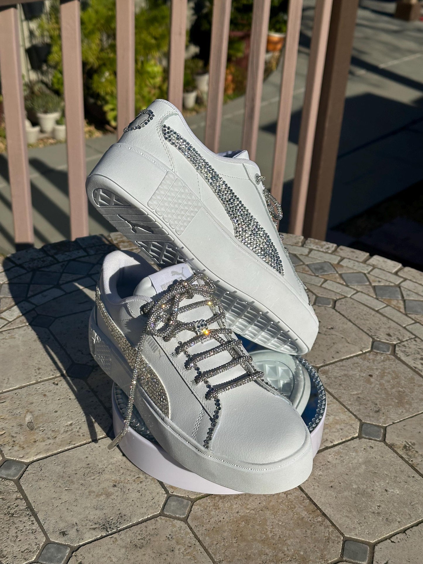 Rhinestone Bling Puma Sneakers,  Wedding Birthday Shoes ,Ready to Ship Gift for Her