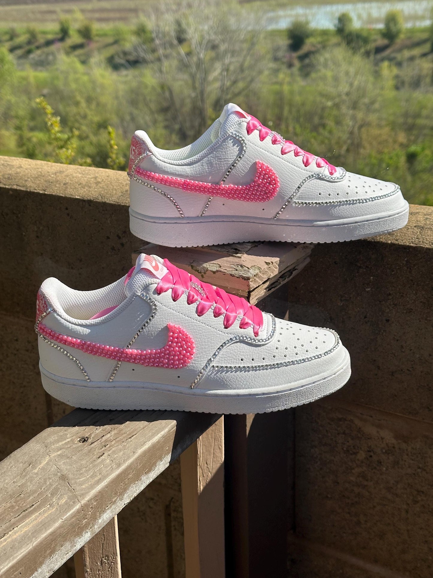 Wedding Nike Pearl Rhinestone Shoes, Bride Bling Shoes, Prom Bling Shoes, Sneaker Ball Shoe,  Gift For He